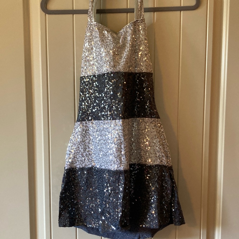 Sparkling Silver and Gray Dance Costume
